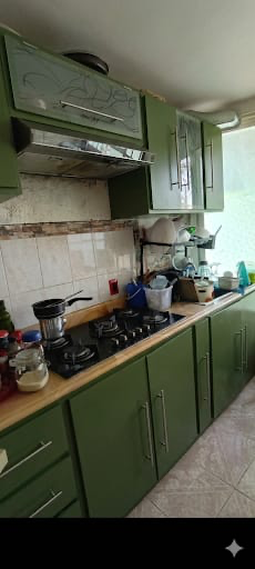 Cocina integral verde